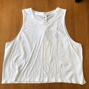 NWT White Fabletics Women Sleeveless Top Tyler Seamless Tank XL Athletic Shirt